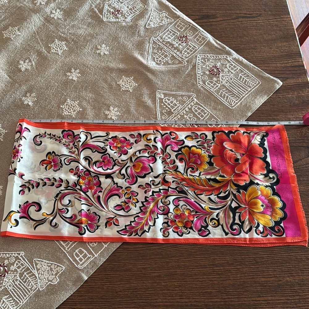 Adrienne Vittadini Orange and Pink Decor Accent Piece- about 50 inches long - Picture 3 of 4